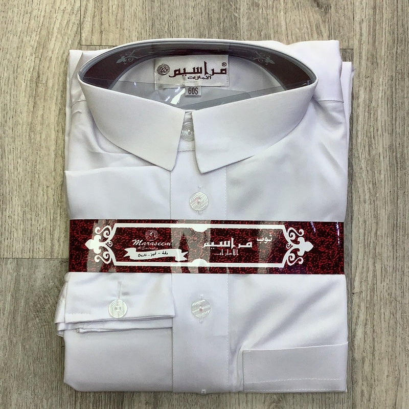 ثوب رجالي فاخر لون لبيض مقاس 60