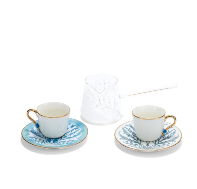 طقم القهوة التركية مع الجزوة زجاج حراري Turkish Coffee Set